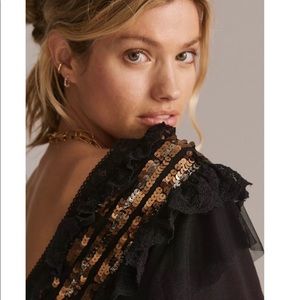 NWT Anthropologie Let Me Be Sequined Top
